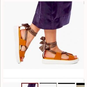 Voile Blanche aria vitello lace up leather lining sandal size EU 37